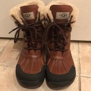 Ugg Butte II Winter Snow Boots Big Kids Size 4 Worchester Brown